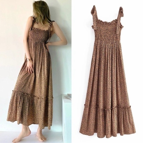 By Together Dresses & Skirts - BY TOGETHER ANIMAL PRINT LONG TIE STRAP DRESS